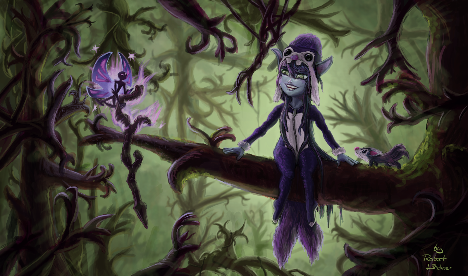 Digital painting of lulu from League of Legends