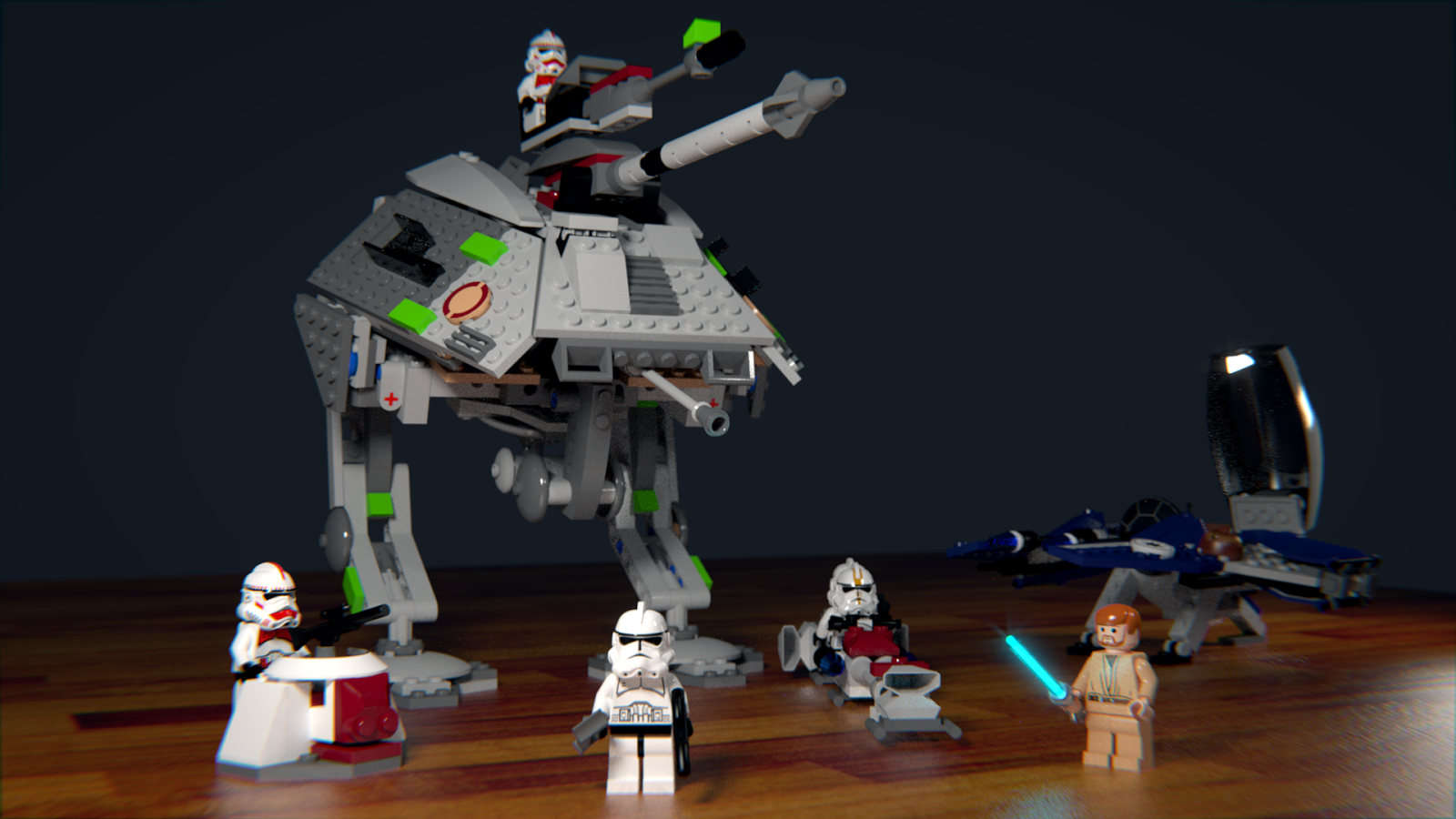 Lego Star Wars Jedi Fighter blender cycles render