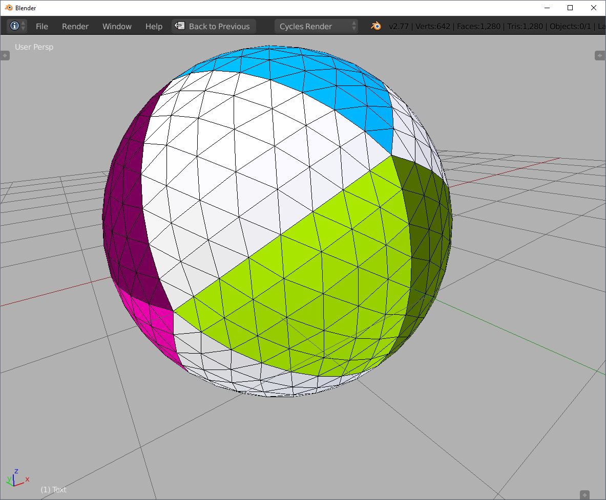 Icosahedron Blender icosphere subdivision