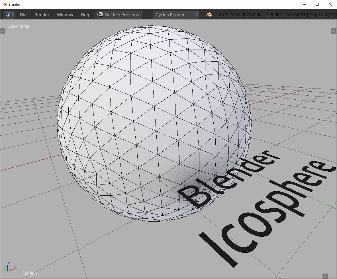 Blender icosphere