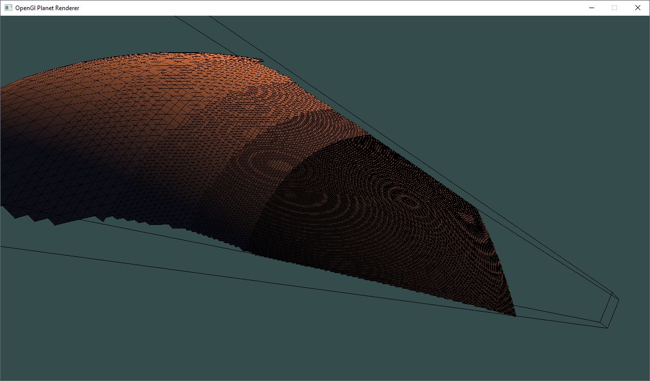 Sphere planet subdivision LOD terrain rendering with frustum Leah Lindner