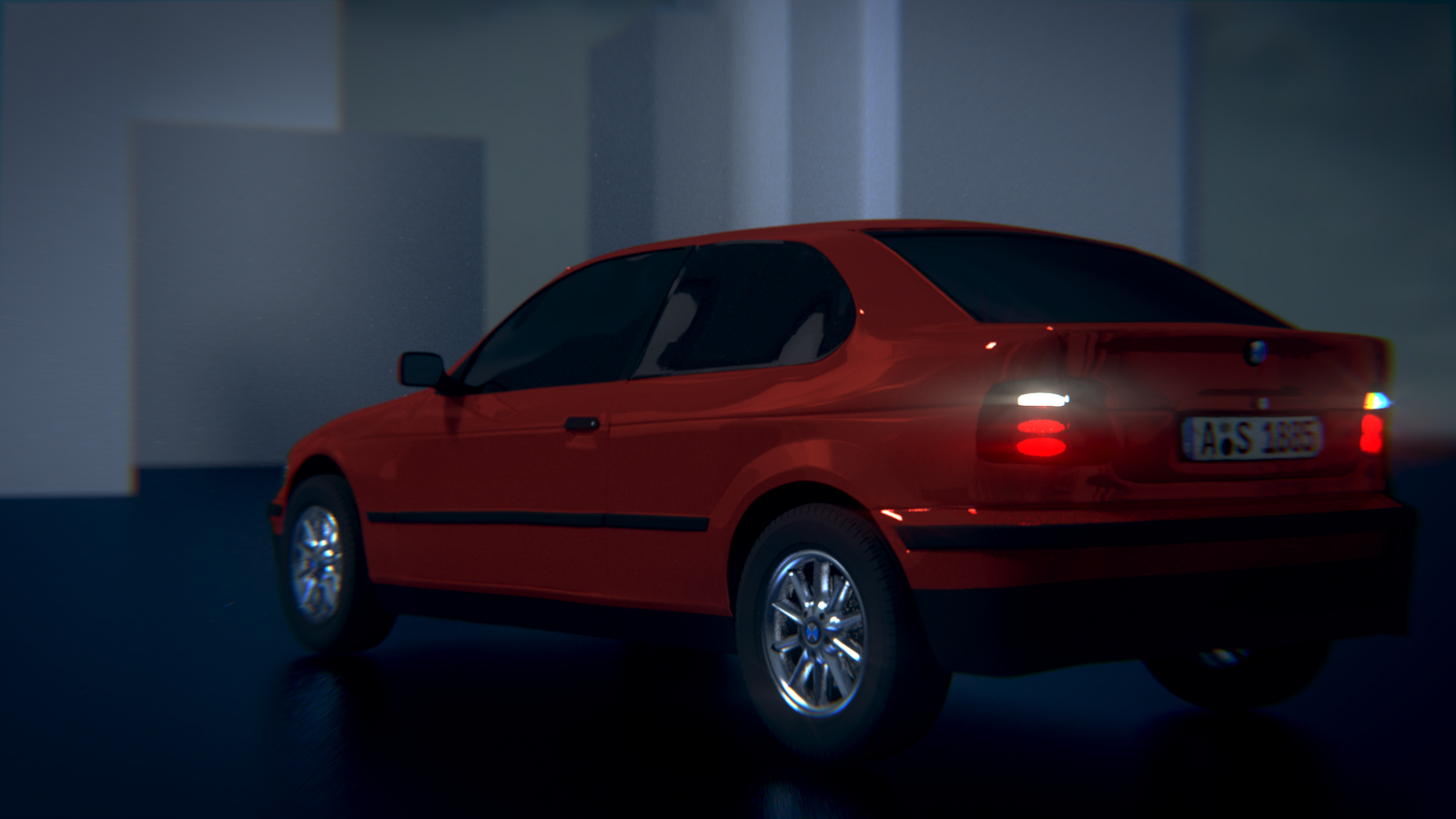 Car outer finished backside