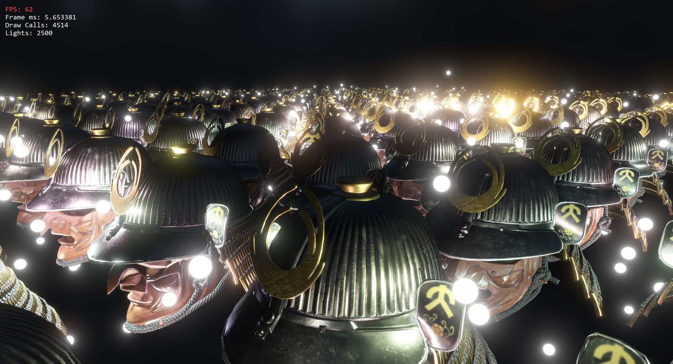 Screenshot of the open gl shading with multiple lights